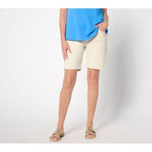 Quacker Factory Women's Plus Sz Shorts 1X DreamJeannes Flat Gray A647650